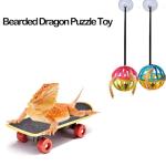 5 Pack Bearded Dragon Accessories Toy Set Backpack Hat Mini Skateboard for Turtle Tortiose Hamster Parrot Reptiles Small Animal Pets Lizard Ball Bell Toy Breed Ball Feeder Toy