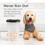 IRIS USA Airtight Dog Food Storage Container, WeatherPro, Up to 10 lbs, Removable Wheels, for Dog Cat Bird and Other Pet Food Storage Bin, Keep Fresh, Translucent Body, Made in USA, Clear/Gray