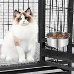 Reshiho Dog Bowl Stainless Steel Pet Hanging Food Water Bowl Cage Feeding Cup Feeder for Dogs Cats Rabbits Birds Small Animal (Small)