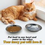 Hamiledyi 24 Pcs Stainless Steel Cat Bowls Shallow Metal Pet Dishes Cat Food Feeding Plates Replacement Whisker Fatigue Kitten Food Bowl for Dogs Cats and Other Small Animals (5.40 Inch Diameter)
