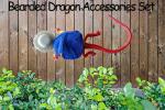5 Pack Bearded Dragon Accessories Toy Set Backpack Hat Mini Skateboard for Turtle Tortiose Hamster Parrot Reptiles Small Animal Pets Lizard Ball Bell Toy Breed Ball Feeder Toy