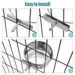 Reshiho Dog Bowl Stainless Steel Pet Hanging Food Water Bowl Cage Feeding Cup Feeder for Dogs Cats Rabbits Birds Small Animal (Small)