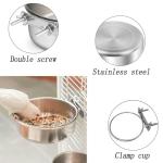 3 Pcs Stainless Steel Bird Food Water Bowls, Parrot Feeding Dish Cups with Clamp Holder Bird Ball Toys for Chinchilla, Cockatiel, Conure, Budgies, Parakeet, Lovebirds, Small Animals (Small)