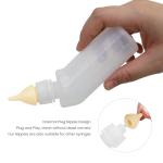FEDIPUP Pack of 5 Reusable Pet Nursing Bottles with Short Silicone Nipples - Curved Feeding Bottles for Newborn Kittens, Puppies, Rabbits, Cats, Dogs - Ideal Bottle Kit for Small Animal Feeding