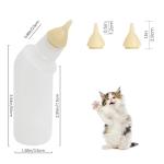 FEDIPUP Pack of 5 Reusable Pet Nursing Bottles with Short Silicone Nipples - Curved Feeding Bottles for Newborn Kittens, Puppies, Rabbits, Cats, Dogs - Ideal Bottle Kit for Small Animal Feeding