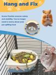 Niwaes Chinchilla Food Bowl Ceramic Guinea Pig Cage Feeder Hanging Bunny Food Dish Small Animal Feeding Bowls for Syrian Hamster Ferret Gerbils (Blue)