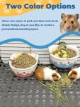 Niwaes Chinchilla Food Bowl Ceramic Guinea Pig Cage Feeder Hanging Bunny Food Dish Small Animal Feeding Bowls for Syrian Hamster Ferret Gerbils (Blue)