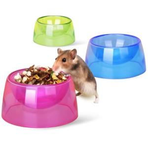 Small Animals Food & Water Bowl Set - 3pcs, Dwarf Hamster & Mice Feeder Bowl with Water Feeder Container