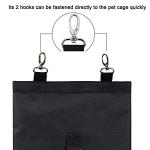 Rabbit Hay Feeder Bag Guinea Pigs Hanging Hay Rack Manger Holder Dispenser Small Animal Feeder Storage Pouch for Bunny Chinchilla Hamster (Black, 2 Windows)
