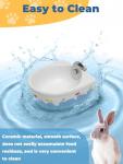 Niwaes Chinchilla Food Bowl Ceramic Guinea Pig Cage Feeder Hanging Bunny Food Dish Small Animal Feeding Bowls for Syrian Hamster Ferret Gerbils (Blue)