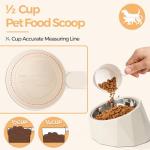 Dog Food Scoop 1/2 Cup - MSBC Melamine Pet Food Scoop Measuring Cup for Dog Cat Ferret Rabbit Bird Food, Half Cup Scoop Food-Grade Pet Feed Scoops with Handle, Dishwasher Safe, White