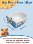 Niwaes Chinchilla Food Bowl Ceramic Guinea Pig Cage Feeder Hanging Bunny Food Dish Small Animal Feeding Bowls for Syrian Hamster Ferret Gerbils (Blue)