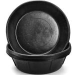 Cididu 3 Pack Rubber Feed Pan, 8 Quart Large Horse Feed Bucket, Heavy Duty Rubber Water Bowl for Livestock, Stackable Chicken Dust Bath Tub for Pig Goat Dog Cat Farm Animal Feeding, 14.5'' x 4.5''
