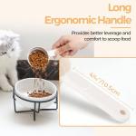 Dog Food Scoop 1/2 Cup - MSBC Melamine Pet Food Scoop Measuring Cup for Dog Cat Ferret Rabbit Bird Food, Half Cup Scoop Food-Grade Pet Feed Scoops with Handle, Dishwasher Safe, White