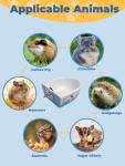 Niwaes Chinchilla Food Bowl Ceramic Guinea Pig Cage Feeder Hanging Bunny Food Dish Small Animal Feeding Bowls for Syrian Hamster Ferret Gerbils (Blue)