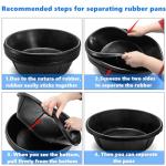 Cididu 3 Pack Rubber Feed Pan, 8 Quart Large Horse Feed Bucket, Heavy Duty Rubber Water Bowl for Livestock, Stackable Chicken Dust Bath Tub for Pig Goat Dog Cat Farm Animal Feeding, 14.5'' x 4.5''