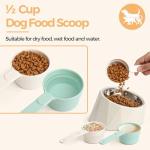 Dog Food Scoop 1/2 Cup - MSBC Melamine Pet Food Scoop Measuring Cup for Dog Cat Ferret Rabbit Bird Food, Half Cup Scoop Food-Grade Pet Feed Scoops with Handle, Dishwasher Safe, White