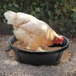 Cididu 3 Pack Rubber Feed Pan, 8 Quart Large Horse Feed Bucket, Heavy Duty Rubber Water Bowl for Livestock, Stackable Chicken Dust Bath Tub for Pig Goat Dog Cat Farm Animal Feeding, 14.5'' x 4.5''