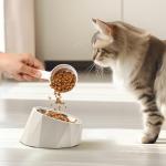 Dog Food Scoop 1/2 Cup - MSBC Melamine Pet Food Scoop Measuring Cup for Dog Cat Ferret Rabbit Bird Food, Half Cup Scoop Food-Grade Pet Feed Scoops with Handle, Dishwasher Safe, White