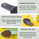 BueRallan 4PCS Dog Food Scoop 1 Cup, Plastic Pet Food Scoop with Measuring Lines 1/2 Cup 1/4 Cup for Dogs Cats Birds and Rabbits