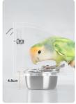 Bird Cage Seed Catcher Feeder with Perch and Anti-Slip Stand, Parrot Food Bowl for Medium Birds, Conures, Caiques, Small Cockatoos (S)