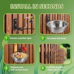 TKMSV 2 Pack 8.5"/1.4L Squirrel & Bird Feeder Combo - 1 Metal Food Bowl with Colander System + 1 Water/Bath/Swim Tray | Tree/Fence Mounted Perfect for Outside | Removable Easy Clean Wildlife Delight