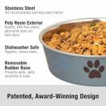 Loving Pets Bella Dog Bowls- Stainless Steel Dog & Cat Bowls - Spill Proof Dog Food Bowl, Cat Bowl, Puppy Essentials & Pet Supplies Great for Home & Travel (Medium 20-25 lbs, Blueberry)