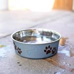 Loving Pets Bella Dog Bowls- Stainless Steel Dog & Cat Bowls - Spill Proof Dog Food Bowl, Cat Bowl, Puppy Essentials & Pet Supplies Great for Home & Travel (Medium 20-25 lbs, Blueberry)