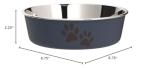 Loving Pets Bella Dog Bowls- Stainless Steel Dog & Cat Bowls - Spill Proof Dog Food Bowl, Cat Bowl, Puppy Essentials & Pet Supplies Great for Home & Travel (Medium 20-25 lbs, Blueberry)