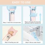 PETPAWLOVELY-3PCS Cat Treat Spoon Squeeze,Cat Strip Feeder spoon,Multi-Function Cat Treat Dispenser,Easy Feeding Cat Spoon for Licky Treats,Cat Food Spoon for Wet Food(3 Color)