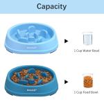 MateeyLife Small Slow Feeder Cat Bowls 2PCS, Anti-Choking Puzzle Cat Food Bowls, Anti-Slip Interactive Dog Feeding Slow Down Eating, Bloat Stop Maze Dishes Dog Feeder for Small Breeds 1 Cup