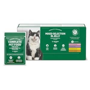 by Amazon Complete Wet Food for Senior Cats, Mixed Selection in Jelly, 4.8 kg (48 pouches of 100g)