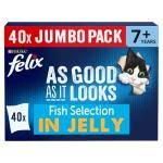 FELIX As Good As it Looks Senior 7+ Fish Selection in Jelly Wet Cat Food 40x85g