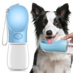 Dog Water Bottle for Walking, 350ml Dog Travel Water Bottle, Portable Pet Water Dispenser Antibacterial Food Grade Leak Proof Dogs Cat Drink Bottles, Pet Outdoor Drinking Cup Gift - Blue