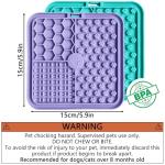Licky Mats for Dogs and Cats, 100% Food Grade Lick Mats For Dogs & Cat Food Mat BPA Free Dog Mat,Easy to Clean Lick Mats Pet Slow Feeder with Suction Cups,2 Pack with 1 Spatula (purple blue, general)