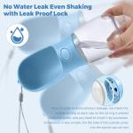 Dog Water Bottle for Walking, 350ml Dog Travel Water Bottle, Portable Pet Water Dispenser Antibacterial Food Grade Leak Proof Dogs Cat Drink Bottles, Pet Outdoor Drinking Cup Gift - Blue