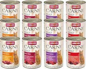 animonda Carny Adult Herzhafte Variation (12 x 400 g), Katzennassfutter für ausgewachsene Katzen, Nassfutter mit 100 % frischen, fleischlichen Zutaten, Katzenfutter ohne Getreide und Zucker
