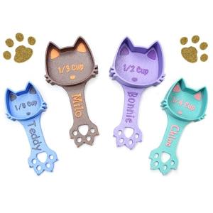 Personalized Cat Food kibble Scoop Custom Cat Scoop Pet Kibble Scoop Pet Food dispenser Cat Measuring Scoop New Cat Gift Idea Cat Lover Gift (1.33oz - 1/6 Cup)