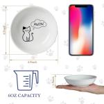 HAPPY KIT 2pcs Little Cat Bowls,5Inch Cat Food Bowl for Indoor Cats,Cute Kittens Plate/Dish/Dishes Set with Non-Slip Relief of Whisker Fatigue for Kitten - Microwave and Dishwasher Safe