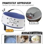 Ceramic Dog Bowl for Food and Water - 8-Inch Feeding Bowl for Medium to Large Dogs - Wide and Deep with Happy Doggie Pattern - Dishwasher Safe - 4.5 Cups (64 fl oz) - Purple