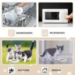 HAPPY KIT 2pcs Little Cat Bowls,5Inch Cat Food Bowl for Indoor Cats,Cute Kittens Plate/Dish/Dishes Set with Non-Slip Relief of Whisker Fatigue for Kitten - Microwave and Dishwasher Safe