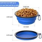 2 Pack Collapsible Dog Bowl Travel Portable Pet Bowls [20oz,600ml],Expandable Foldable Food Water Feeding Dishes for Traveling Hiking Walking,with Carabiners [Green,Blue]