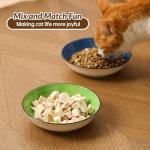 Colorful Ceramic Cat Bowls Set - Wide and Shallow Dishes for Food and Water - 6-Pack Cat Feeding Bowl Whisker-Friendly - Microwave and Dishwasher Safe - 5.7" x 1.3" - 5 oz