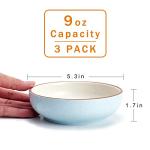 Howise 5.3 in Ceramic Cat Dishes - Shallow Food Bowls for Small Pets, 3 Pack for Food and Water - Blue