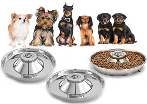 Puppy Bowls for Litter, 3 Puppy Food Bowl, Stainless Steel Puppy Feeding Bowls, Puppy Mush Bowl,11.5'', Food Feeding Puppy Weaning Bowl for Small Medium Large Pets, Puppy Feeder Bowl, Puppy Saucer