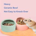 JSLZF Small Animal Bowl Ceramic Hamster Bowl Hamster Food Dish Prevent Knocking Over, Food Splashing and Chewing Feeding Dish for Gerbil Chinchilla Rat (3 PCS)