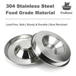 Podinor Stainless Steel Puppy Dog Bowls 2 Pack, Pets Puppies Feeding Food and Water Weaning Bowls Dishes Feeder, 11.8 Inch