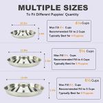 Podinor Stainless Steel Puppy Dog Bowls 2 Pack, Pets Puppies Feeding Food and Water Weaning Bowls Dishes Feeder, 11.8 Inch