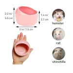 JSLZF Small Animal Bowl Ceramic Hamster Bowl Hamster Food Dish Prevent Knocking Over, Food Splashing and Chewing Feeding Dish for Gerbil Chinchilla Rat (3 PCS)