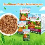 Amzey Dried Mealworms 2 LB, 100% Natural Meal Worms for Chicken & Birds, Organic Chicken Feed for Laying Hens, High Protein and Nutrition, Zipped Bag